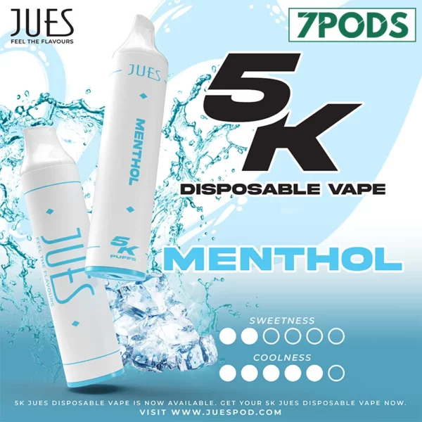 พอตใช้แล้วทิ้ง jues 5000 คำ มิ้น (Menthol)