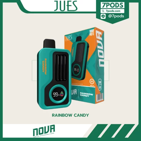 พอตใช้แล้วทิ้ง Jues Nova 10000 puffs กลิ่น Rainbow Candy