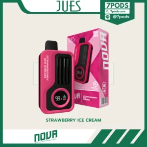 พอตใช้แล้วทิ้ง Jues Nova 10000 puffs กลิ่น Strawberry Ice Cream