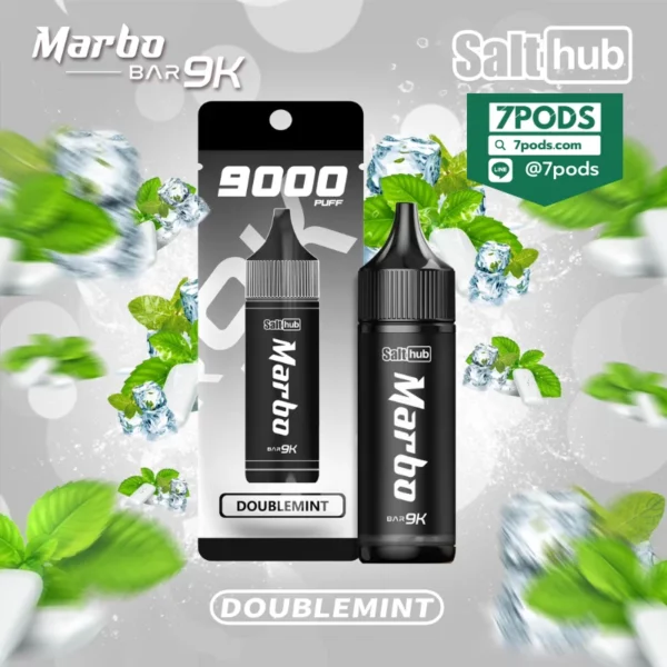 พอตใช้แล้วทิ้ง Marbo 9000 puffs กลิ่น Doublemint