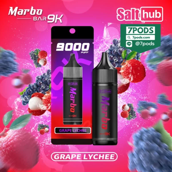 พอตใช้แล้วทิ้ง Marbo 9000 puffs กลิ่น Grape Lychee