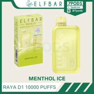 พอตใช้แล้วทิ้ง ELFBAR RAYA D1 10000 puffs กลิ่น Menthol Ice