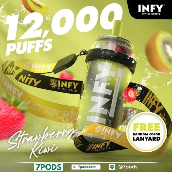 พอตใช้แล้วทิ้ง Infy 12000 คำ กลิ่น Strawberry Kiwi