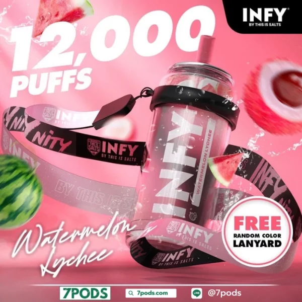 พอตใช้แล้วทิ้ง Infy 12000 คำ กลิ่น Watermelon Lychee