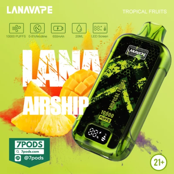 พอตใช้แล้วทิ้ง LANA AIRSHIP 10000 puffs กลิ่น Tropical Fruits