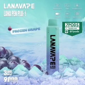 พอตใช้แล้วทิ้ง LANA PEN PLUS 9000 puffs กลิ่น Frozen Grape