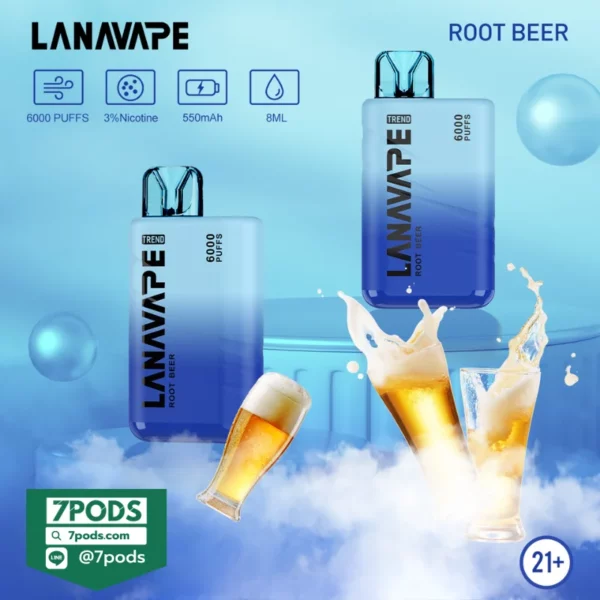 พอตใช้แล้วทิ้ง LANA TREND 6000 puffs กลิ่น Root Beer