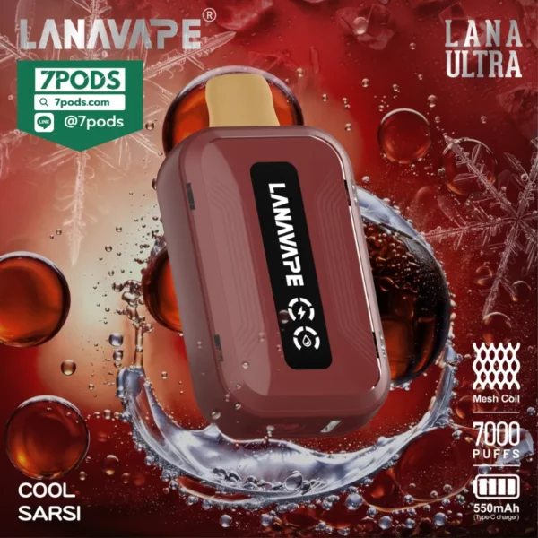 พอตใช้แล้วทิ้ง LANA ULTRA 7000 คำ กลิ่น Cool Sarsi