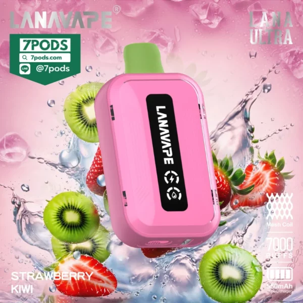 พอตใช้แล้วทิ้ง LANA ULTRA 7000 คำ กลิ่น Strawberry Kiwi