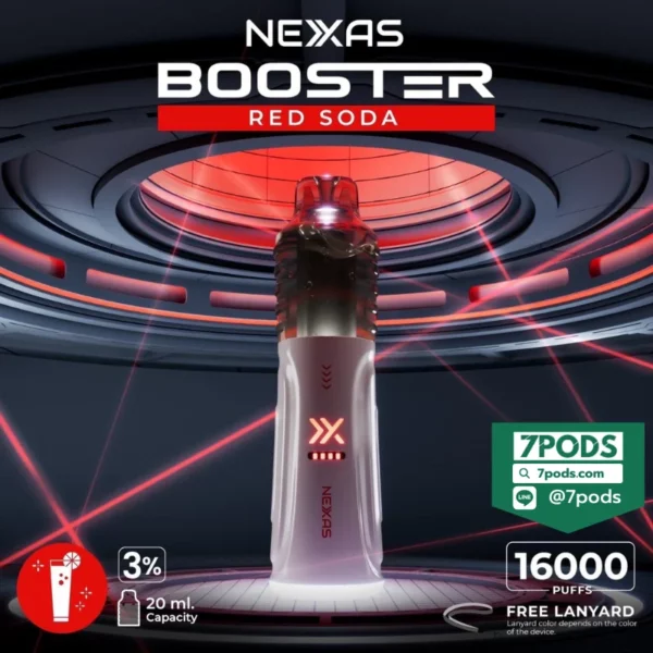 พอตใช้แล้วทิ้ง Nexas 16000 คำ Nicotine 3% กลิ่น Red Soda