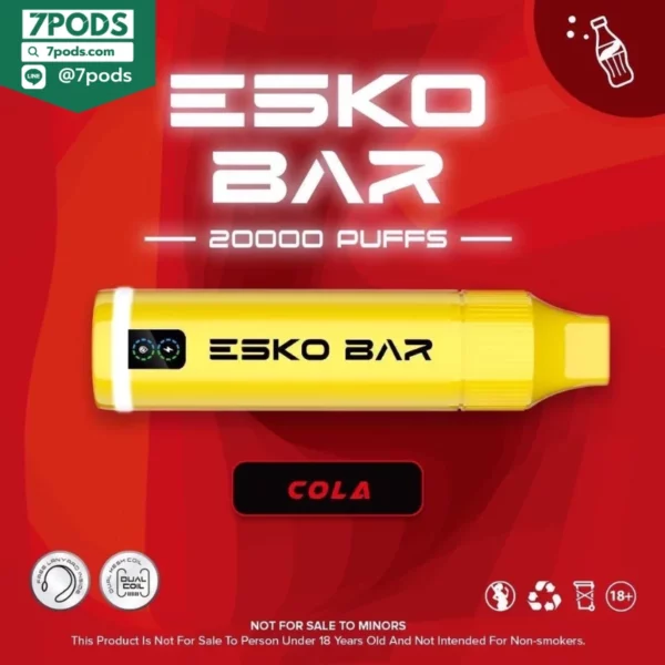 พอตใช้แล้วทิ้ง ESKO BAR 20000 puffs กลิ่น Cola