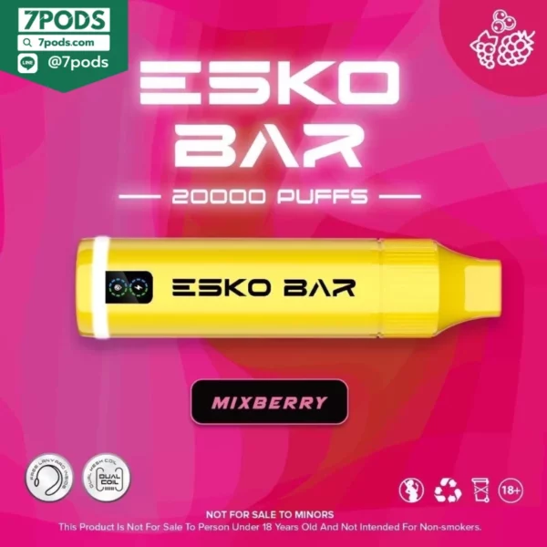 พอตใช้แล้วทิ้ง ESKO BAR 20000 puffs กลิ่น Mixberry