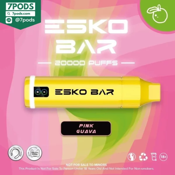 พอตใช้แล้วทิ้ง ESKO BAR 20000 puffs กลิ่น Pink Guava