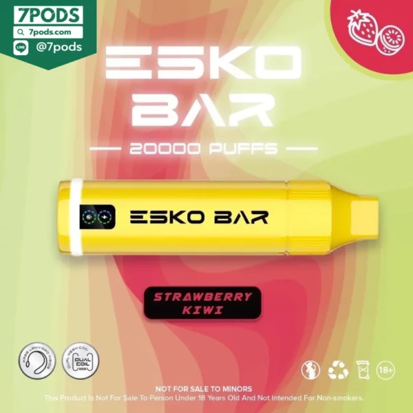 พอตใช้แล้วทิ้ง ESKO BAR 20000 puffs กลิ่น Strawberry Kiwi