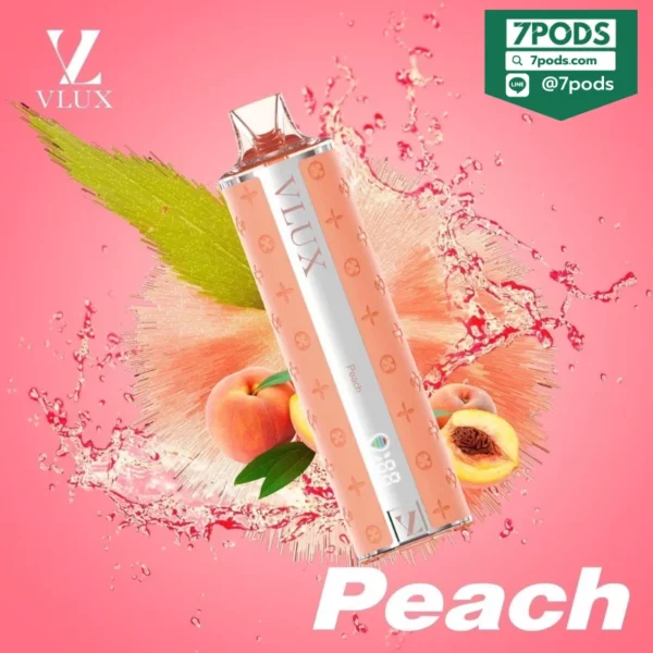 พอตใช้แล้วทิ้ง VLUX 12000 puffs กลิ่น Peach