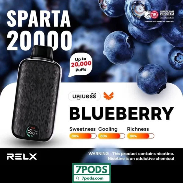 RELX 20000 คำ Sparta กลิ่น Blueberry