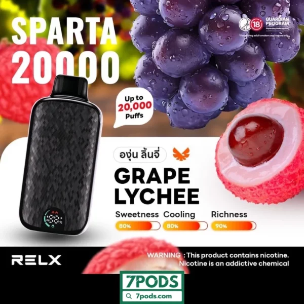 RELX 20000 คำ Sparta กลิ่น Grape Lychee